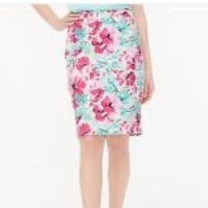 J Crew Floral Lined Pencil Skirt